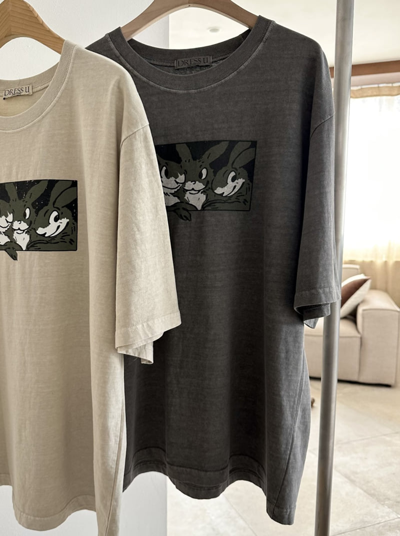 Dress U - Korean Women Fashion - #womensfashion - Pigment Rabbit Tee - 5