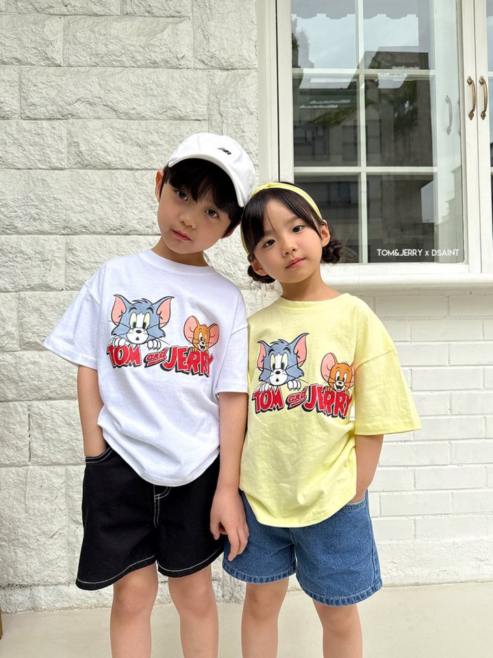 Dsaint - Korean Children Fashion - #Kfashion4kids - Peekaboo Tom Jerry Short Sleeve Tee - 8