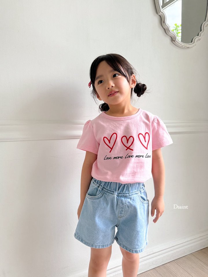 Dsaint - Korean Children Fashion - #Kfashion4kids - 3 Heart Love Tee - 10