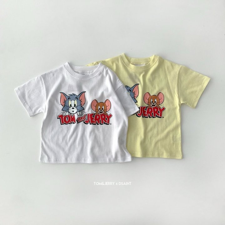 Dsaint - Korean Children Fashion - #childrensboutique - Peekaboo Tom Jerry Short Sleeve Tee