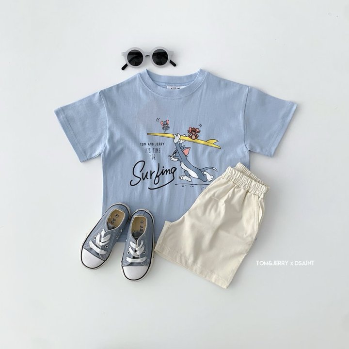 Dsaint - Korean Children Fashion - #childrensboutique - It's Surfing Tom Jerry Tee - 8