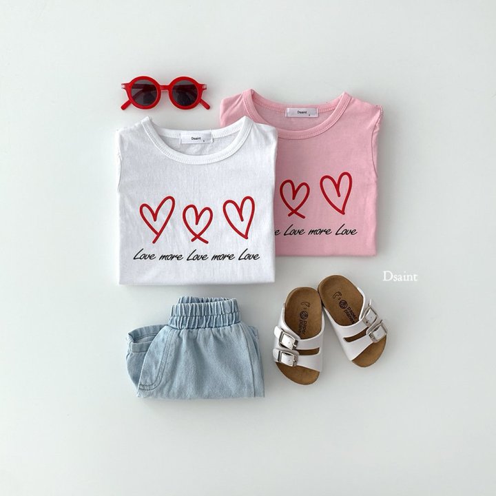 Dsaint - Korean Children Fashion - #discoveringself - 3 Heart Love Tee - 5