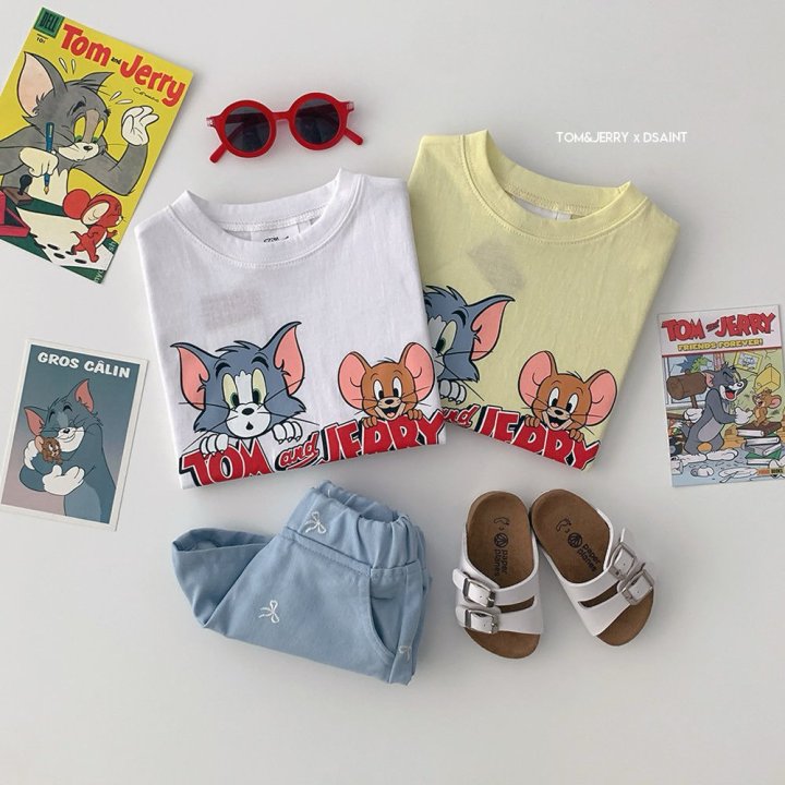 Dsaint - Korean Children Fashion - #discoveringself - Peekaboo Tom Jerry Short Sleeve Tee - 4