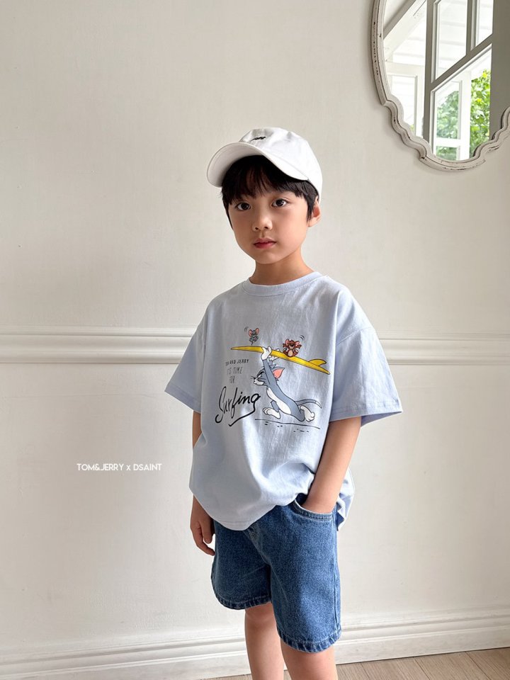 Dsaint - Korean Children Fashion - #fashionkids - It's Surfing Tom Jerry Tee - 11