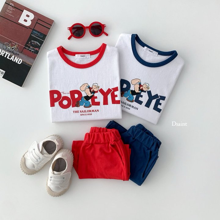 Dsaint - Korean Children Fashion - #kidsshorts - Popeye Ribbed Set - 6