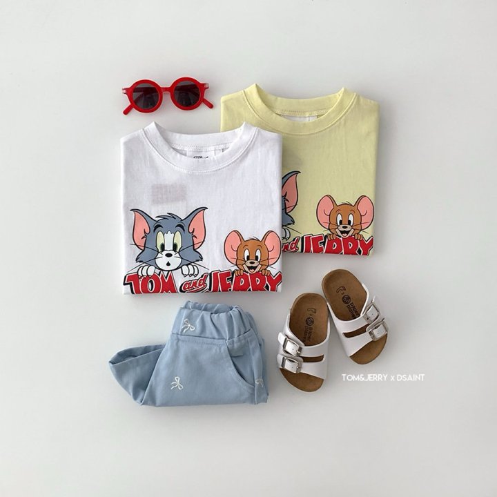 Dsaint - Korean Children Fashion - #kidsshorts - Peekaboo Tom Jerry Short Sleeve Tee - 5