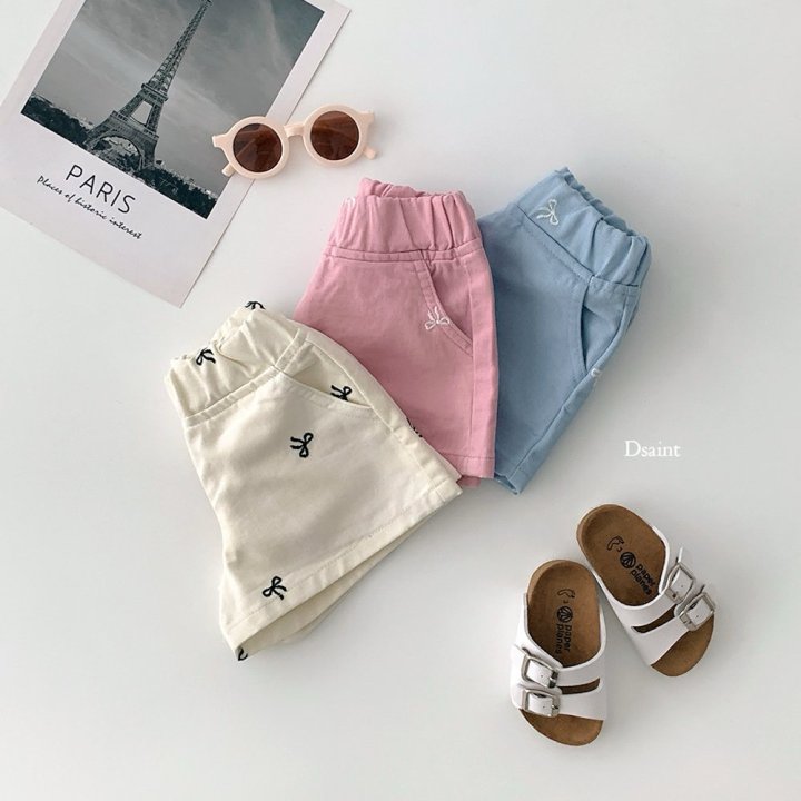 Dsaint - Korean Children Fashion - #kidsshorts - Pretty Ribbon Jean Pants - 5