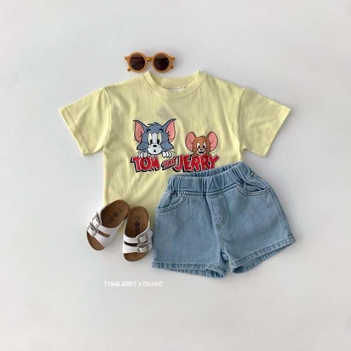 Dsaint - Korean Children Fashion - #kidzfashiontrend - Peekaboo Tom Jerry Short Sleeve Tee - 7