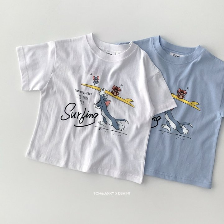 Dsaint - Korean Children Fashion - #magicofchildhood - It's Surfing Tom Jerry Tee