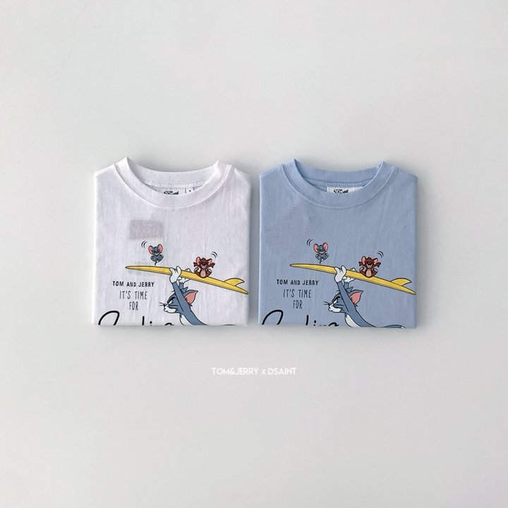 Dsaint - Korean Children Fashion - #prettylittlegirls - It's Surfing Tom Jerry Tee - 3