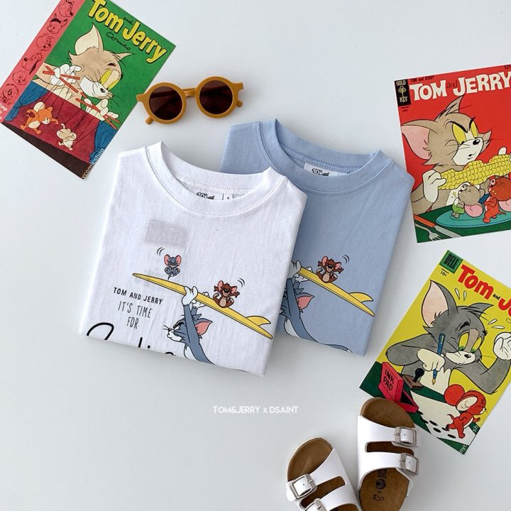 Dsaint - Korean Children Fashion - #prettylittlegirls - It's Surfing Tom Jerry Tee - 4