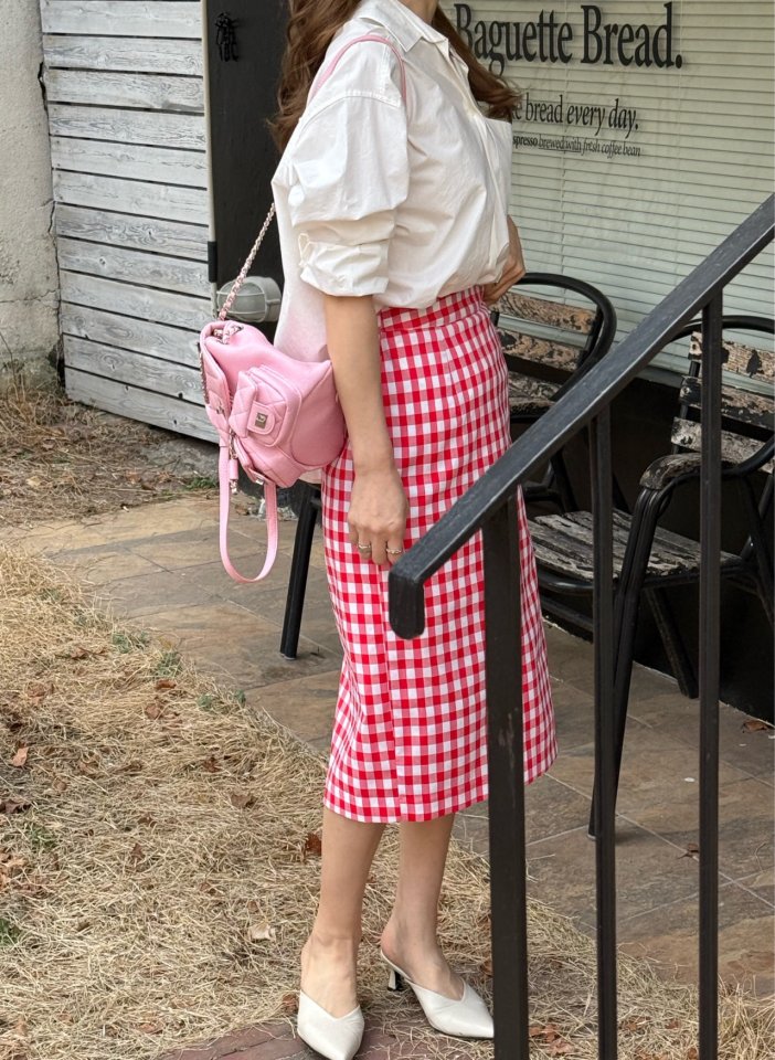 Elmu - Korean Women Fashion - #momslook - Check Elastic Band Skirt (Back Banding) - 2
