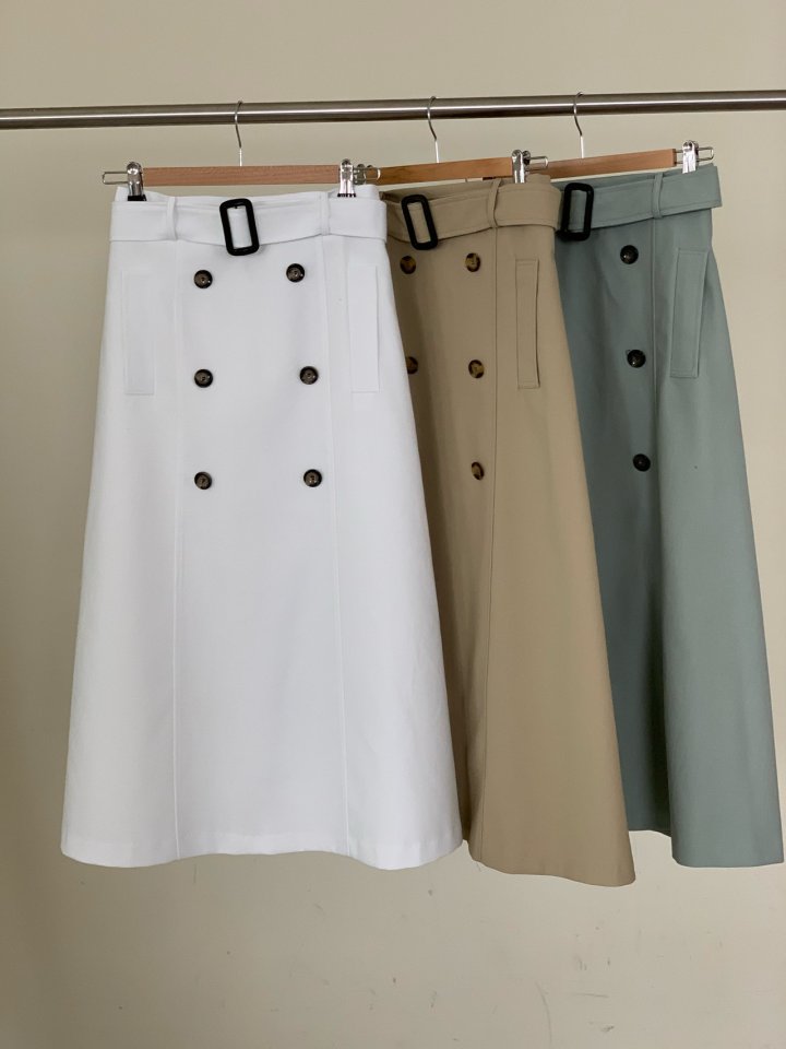 Elmu - Korean Women Fashion - #momslook - Linen Trench Skirt (Back Banding) - 11