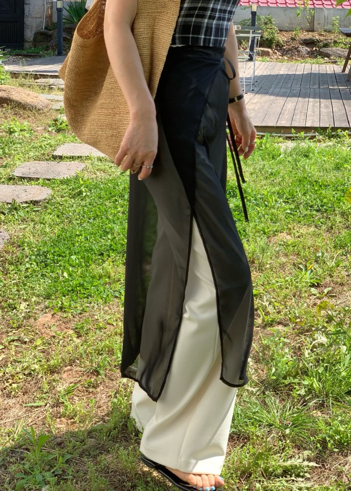 Elmu - Korean Women Fashion - #momslook - Chiffon Wrap Skirt - 6