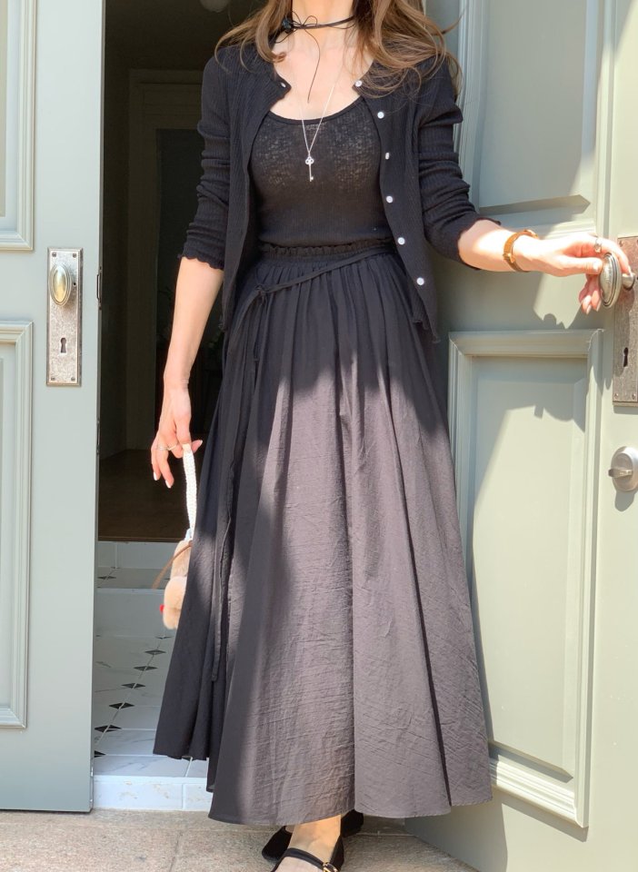 Elmu - Korean Women Fashion - #momslook - Dove Goddess Flare Skirt - 11