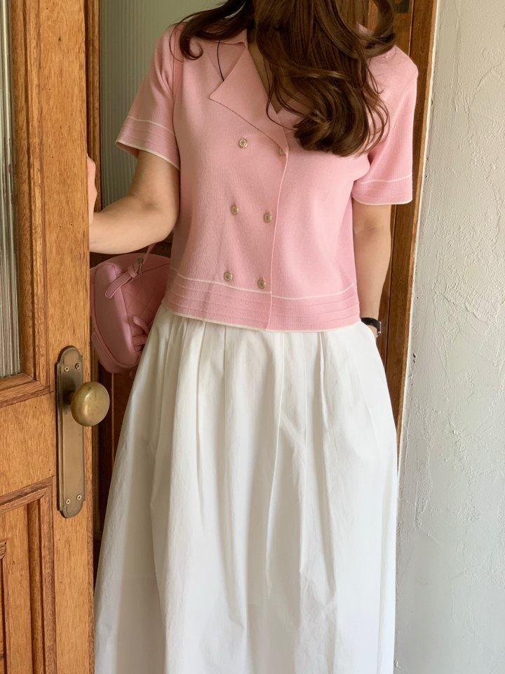 Elmu - Korean Women Fashion - #momslook - Double Collar Knit Jacket - 3