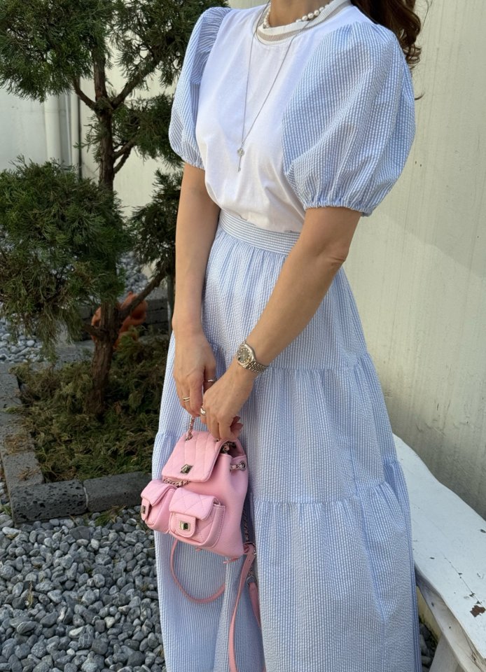 Elmu - Korean Women Fashion - #momslook - Rain Blue Tee - 6