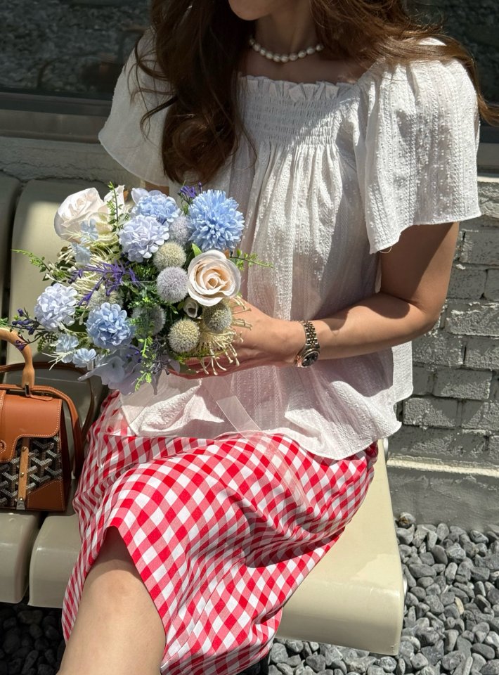 Elmu - Korean Women Fashion - #momslook - Hello Smocked Blouse