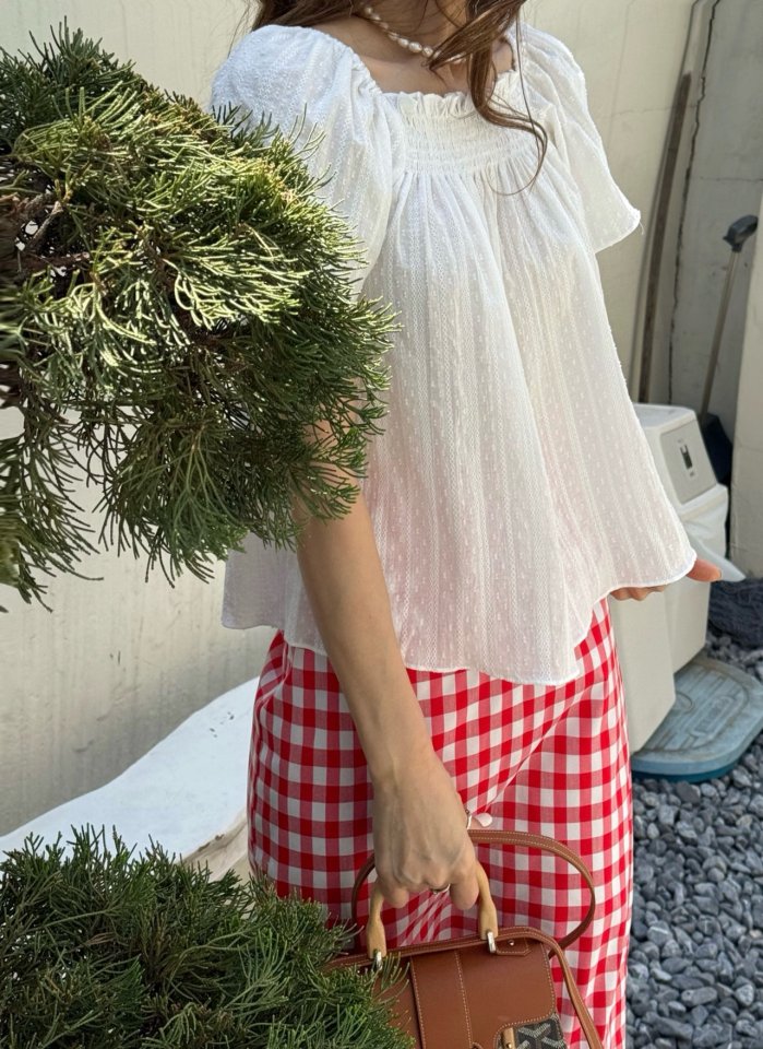 Elmu - Korean Women Fashion - #momslook - Hello Smocked Blouse - 3