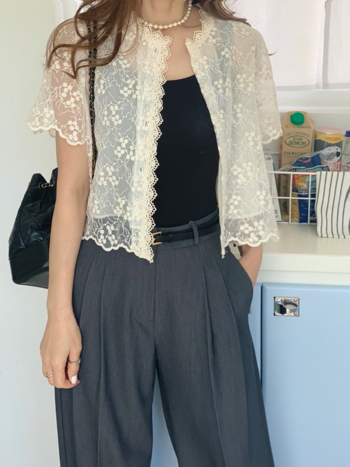 Elmu - Korean Women Fashion - #momslook - Angel Lace Cardigan - 3