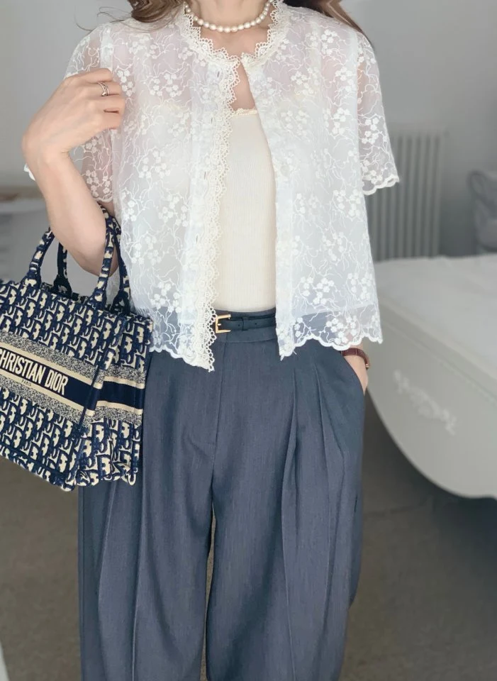 Elmu - Korean Women Fashion - #momslook - Angel Lace Cardigan - 5