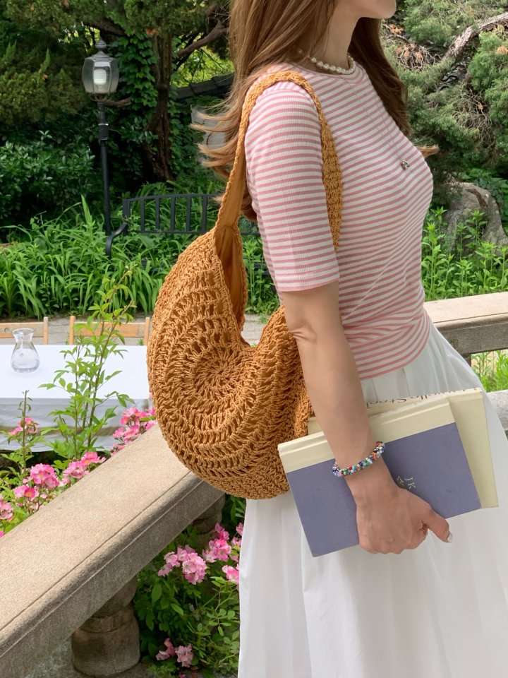 Elmu - Korean Women Fashion - #momslook - Peanut Stripe Tee - 8
