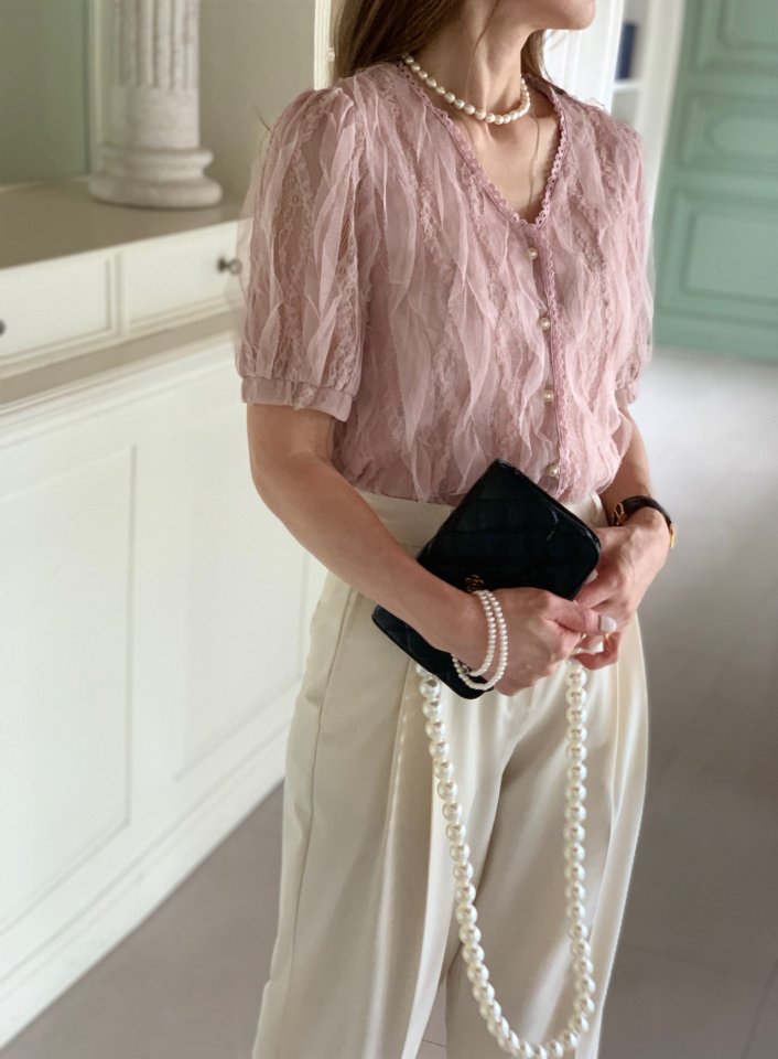 Elmu - Korean Women Fashion - #momslook - Hera Lace Blouse - 3