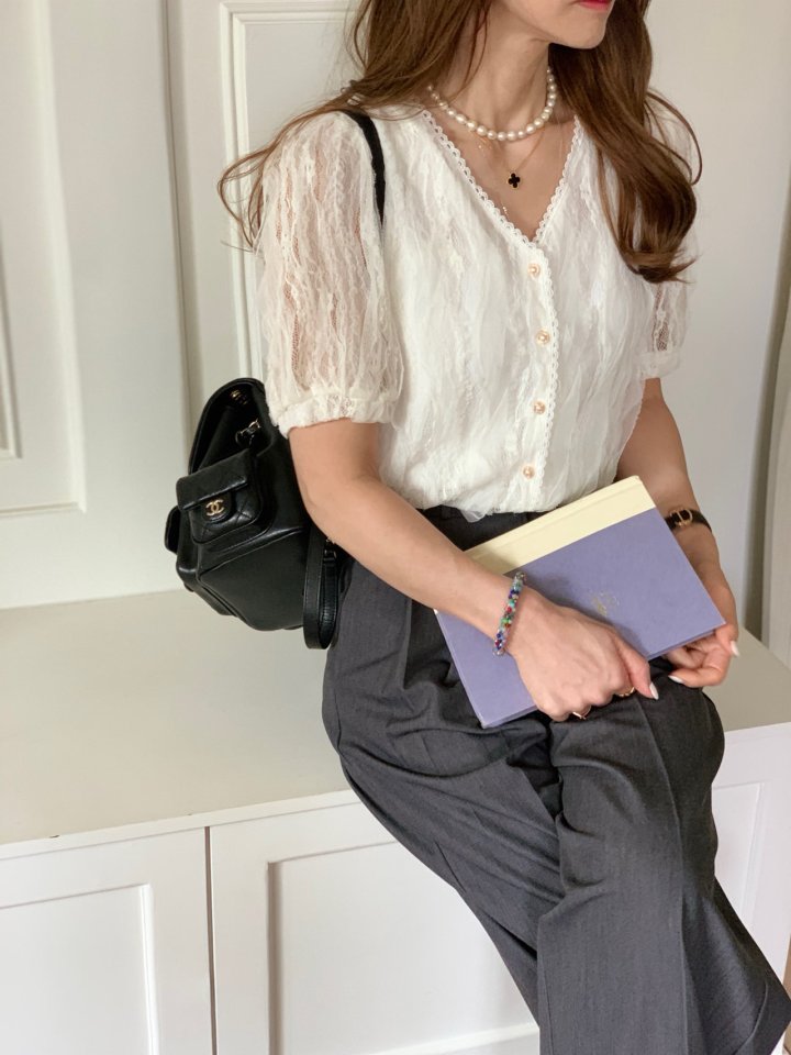 Elmu - Korean Women Fashion - #momslook - Hera Lace Blouse - 7