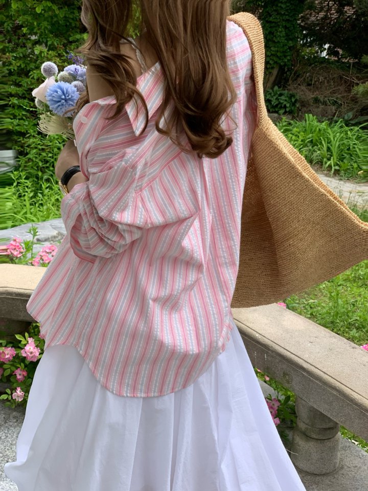 Elmu - Korean Women Fashion - #womensfashion - Jinwoo Stripe Shirt - 4