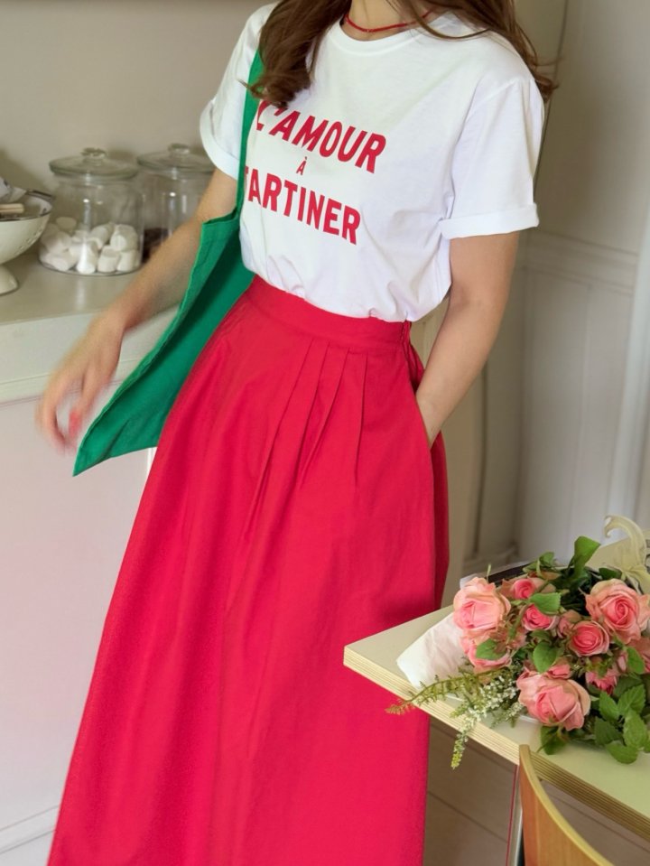 Elmu - Korean Women Fashion - #momslook - Amor Short Sleeve Tee - 2