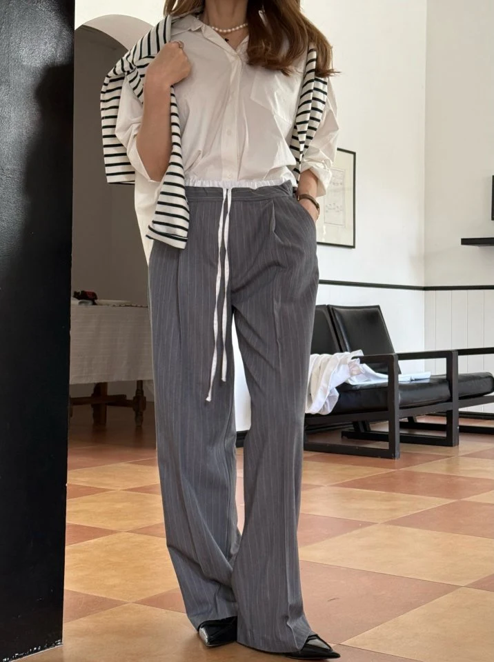 Elmu - Korean Women Fashion - #vintagekidsstyle - Mecca Color Pants - 4