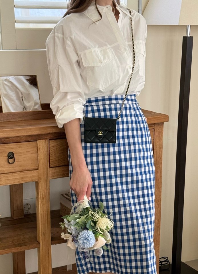 Elmu - Korean Women Fashion - #restrostyle - Check Elastic Band Skirt (Back Banding) - 7