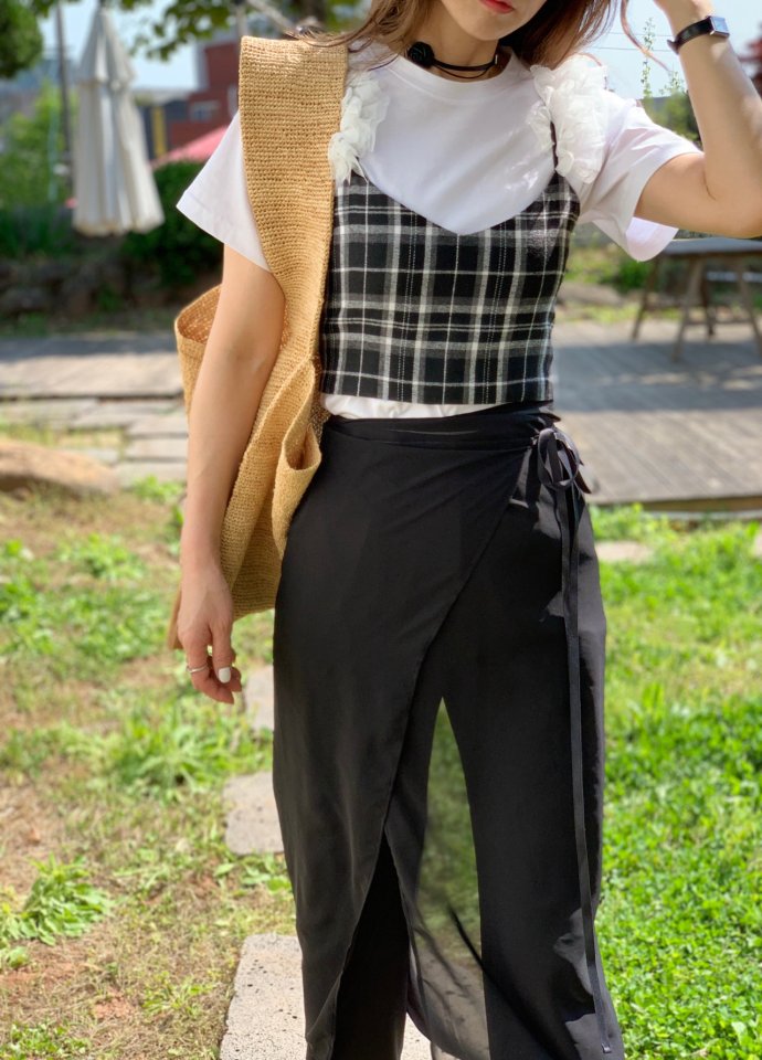 Elmu - Korean Women Fashion - #restrostyle - Chiffon Wrap Skirt