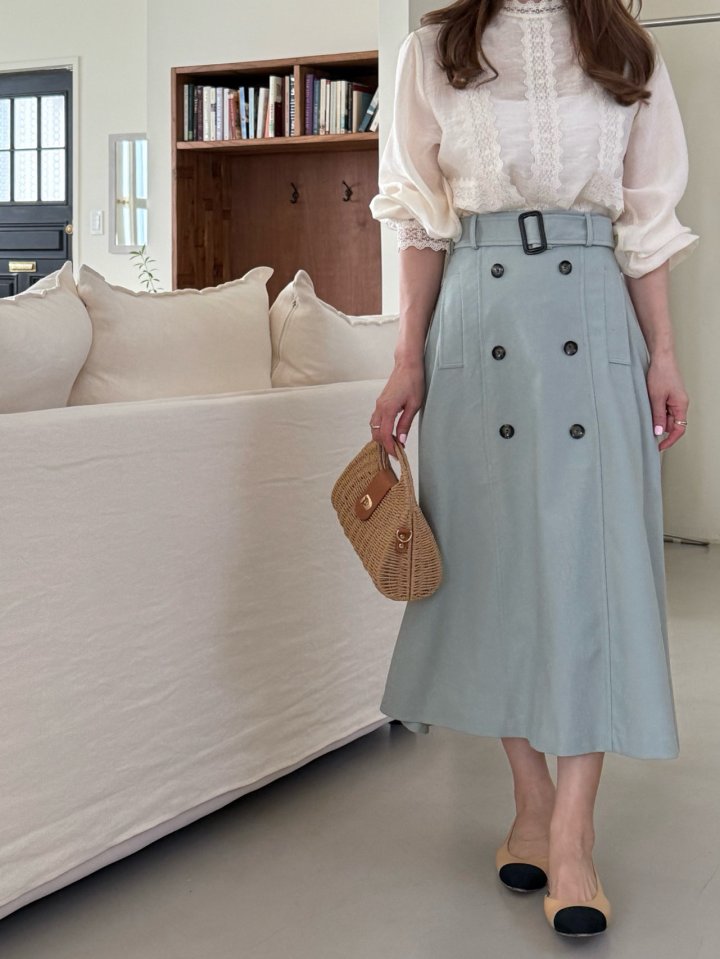 Elmu - Korean Women Fashion - #romanticstyle - Linen Trench Skirt (Back Banding) - 7