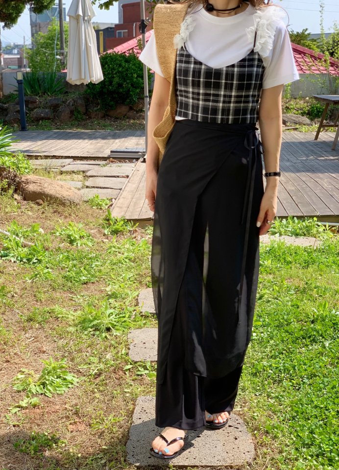 Elmu - Korean Women Fashion - #romanticstyle - Chiffon Wrap Skirt - 2