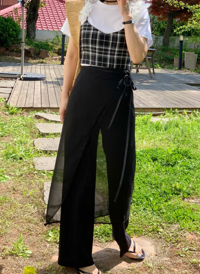 Elmu - Korean Women Fashion - #shopsmall - Chiffon Wrap Skirt - 4