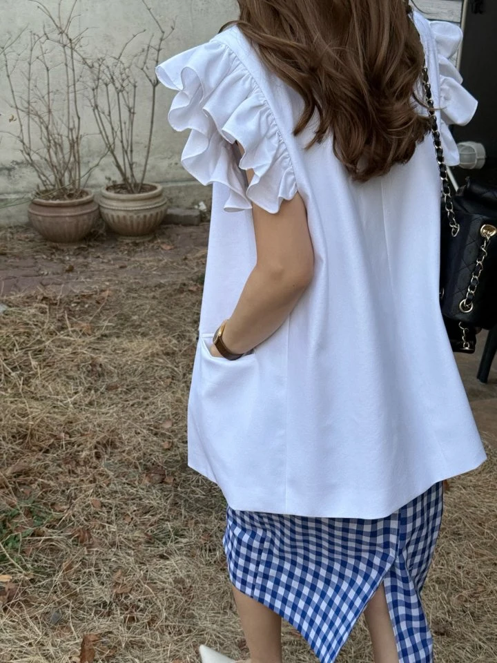 Elmu - Korean Women Fashion - #thelittlethings - Linen Frill Vest - 7