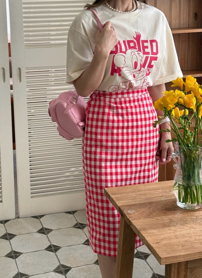 Elmu - Korean Women Fashion - #womensfashion - Check Elastic Band Skirt (Back Banding) - 4