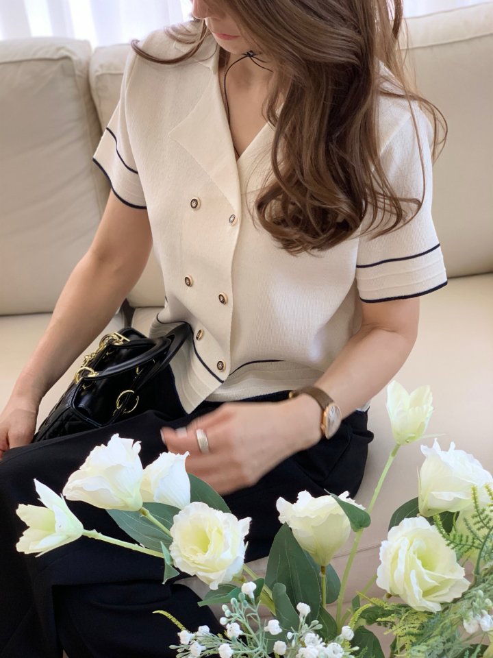 Elmu - Korean Women Fashion - #womensfashion - Double Collar Knit Jacket - 8