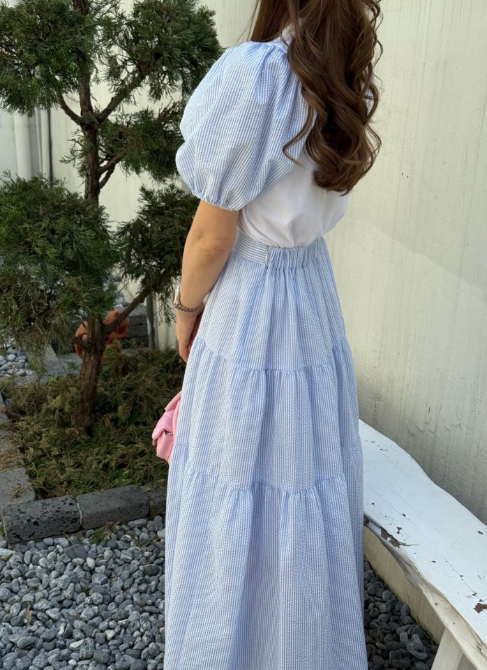 Elmu - Korean Women Fashion - #womensfashion - Rain Blue Tee - 5