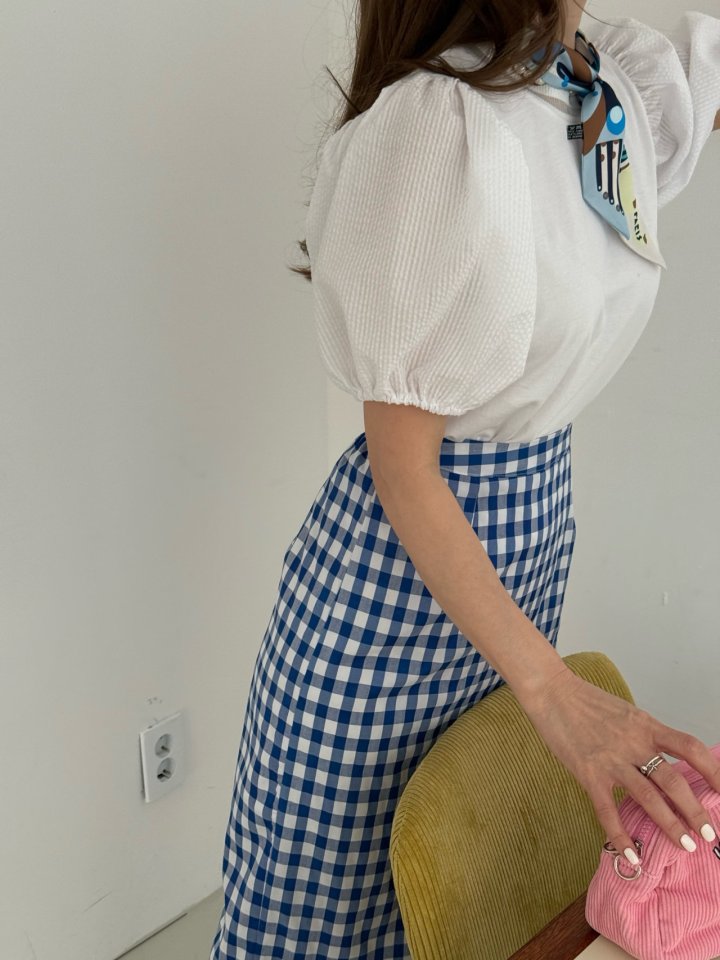 Elmu - Korean Women Fashion - #womensfashion - Rain Blue Tee - 9