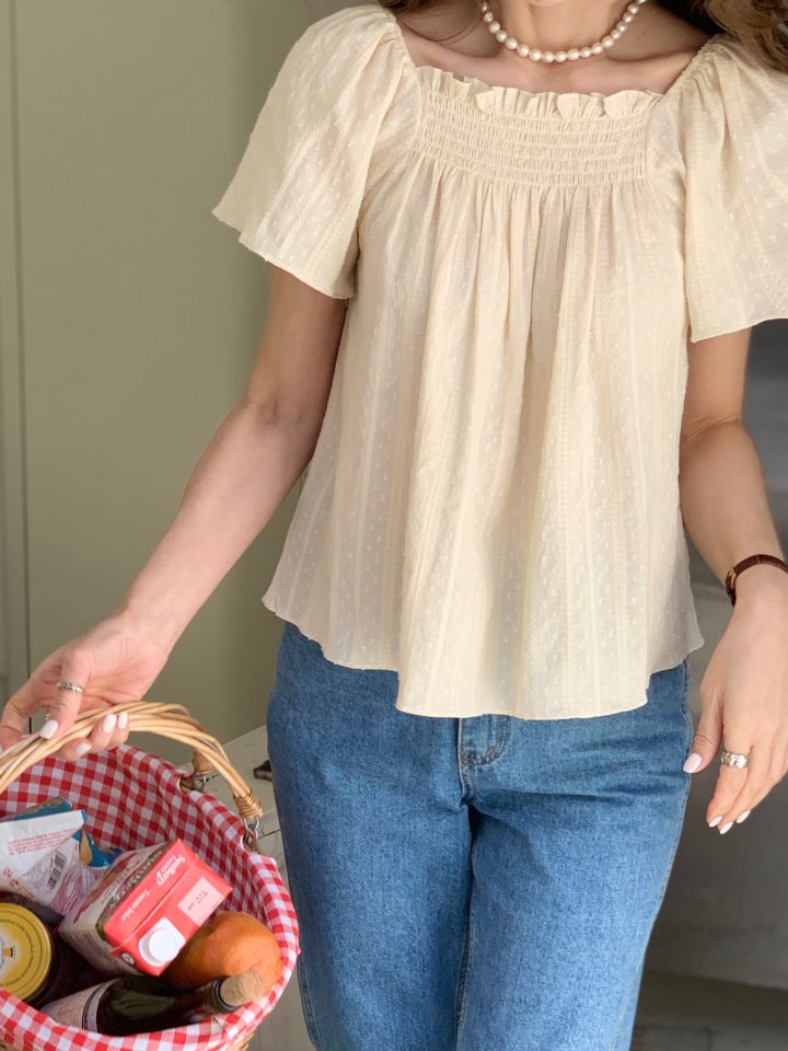 Elmu - Korean Women Fashion - #momslook - Hello Smocked Blouse - 4