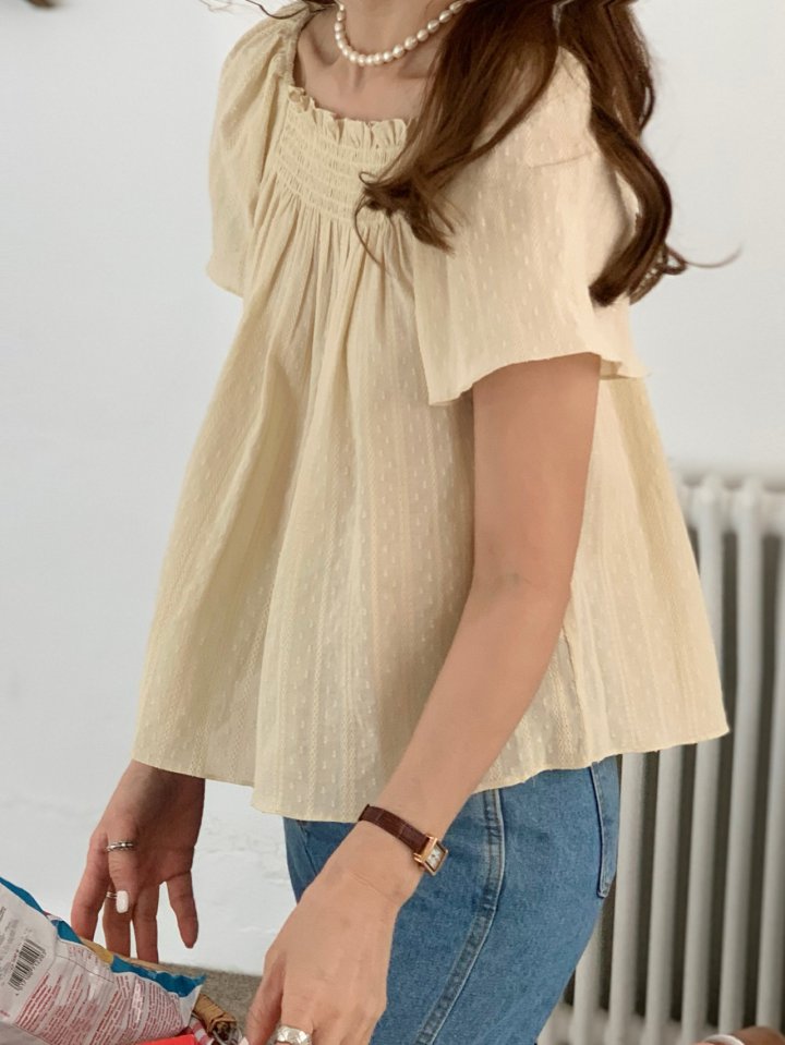 Elmu - Korean Women Fashion - #womensfashion - Hello Smocked Blouse - 6