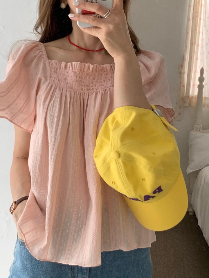 Elmu - Korean Women Fashion - #womensfashion - Hello Smocked Blouse - 8