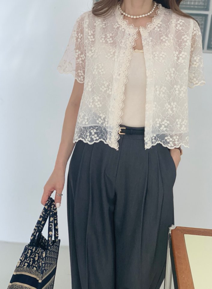 Elmu - Korean Women Fashion - #momslook - Angel Lace Cardigan - 4
