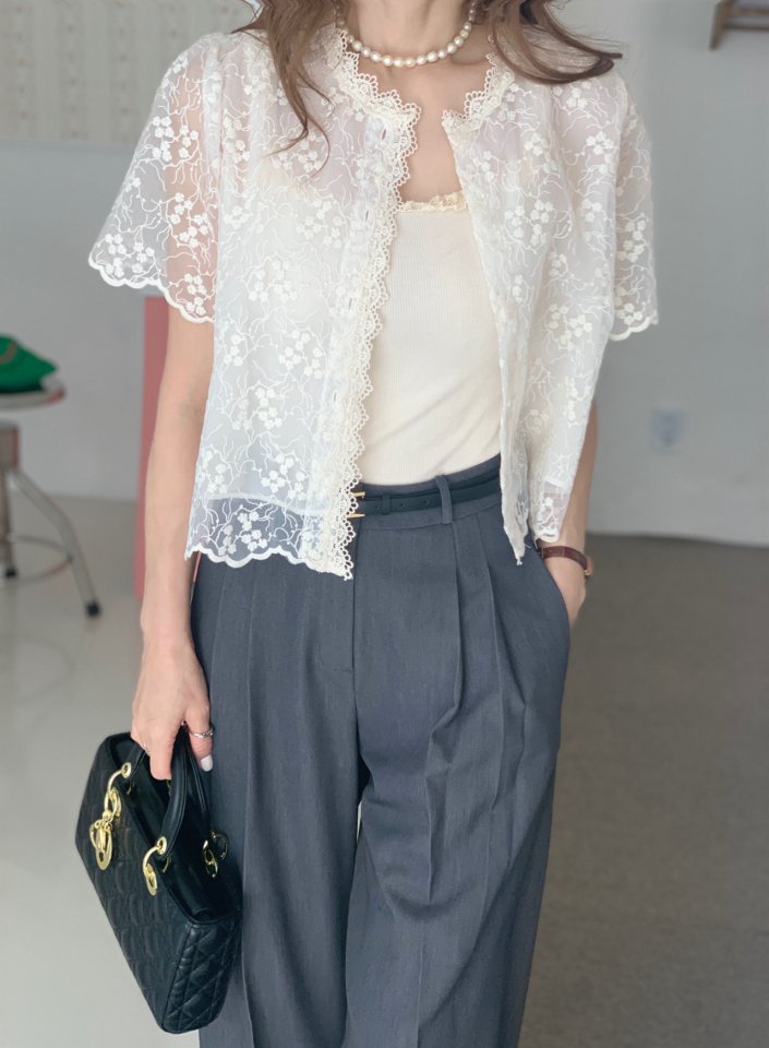 Elmu - Korean Women Fashion - #womensfashion - Angel Lace Cardigan - 6