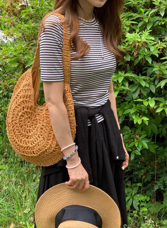 Elmu - Korean Women Fashion - #womensfashion - Peanut Stripe Tee - 11