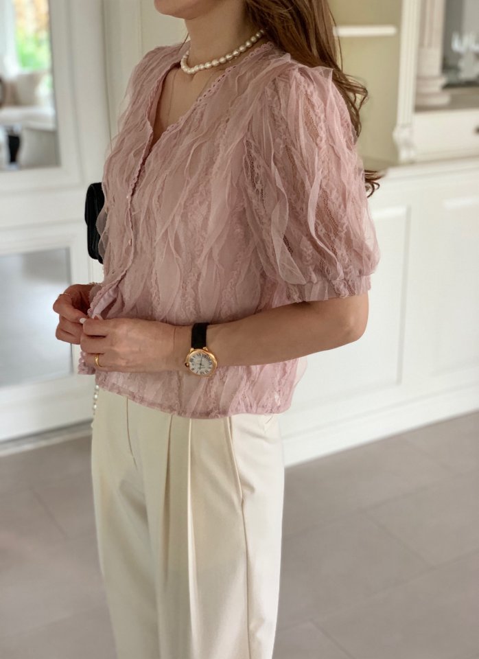 Elmu - Korean Women Fashion - #momslook - Hera Lace Blouse - 4