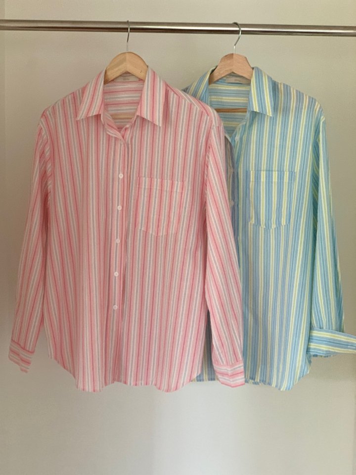 Elmu - Korean Women Fashion - #womensfashion - Jinwoo Stripe Shirt - 9
