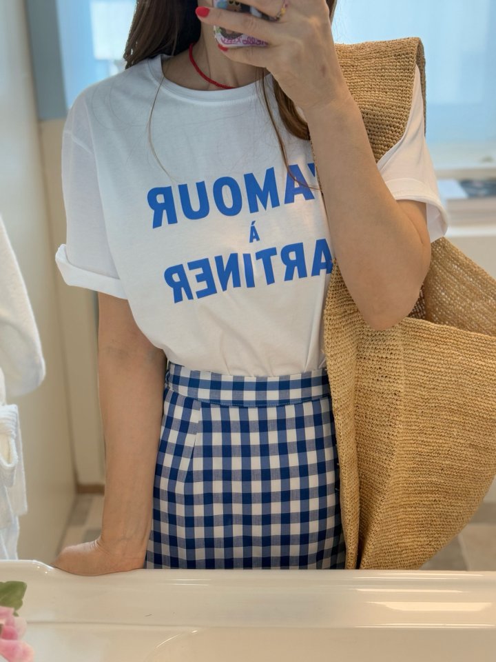 Elmu - Korean Women Fashion - #womensfashion - Amor Short Sleeve Tee - 9